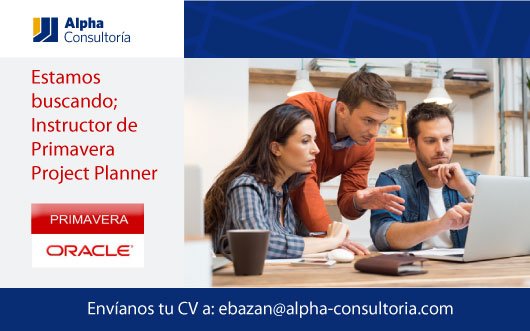 AlphaConsul's tweet photo. Estamos buscando; #Instructor de #PrimaveraProjectPlanner #OracleProject envíanos tu CV: ebazan@alpha-consultoria.com https://t.co/lLO0P93ow1