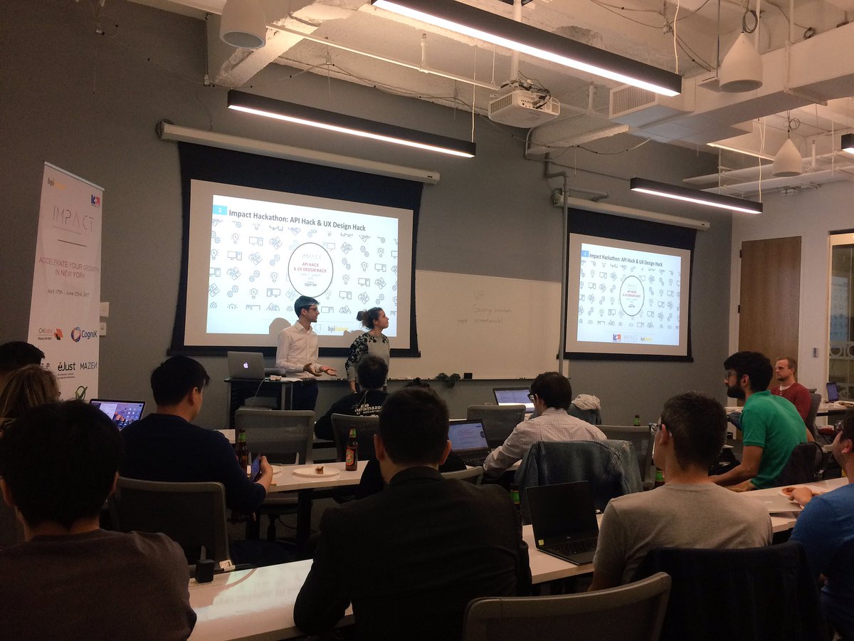 LucieHubertFr's tweet photo. #Impact17 #NY #Hackathon is ON!! Let's hack &amp; let's innovate! #hack #UX Deep_Algo CogniK_ https://t.co/a7bQ7aMp6y