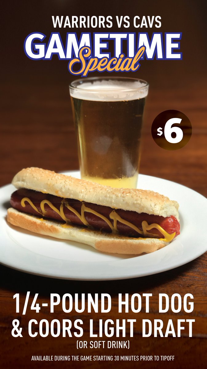 1/4lb hotdog and draft Coors Light for $6 during the game.