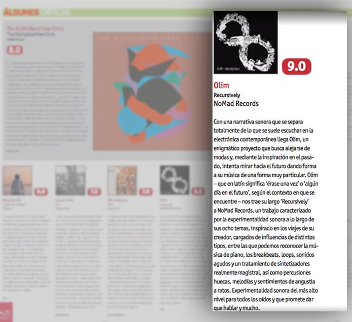 #olim #recursively reviewd on <a href="/DJMagEs/">DJMag España</a> this month (muchas gracias!) olim.bandcamp.com