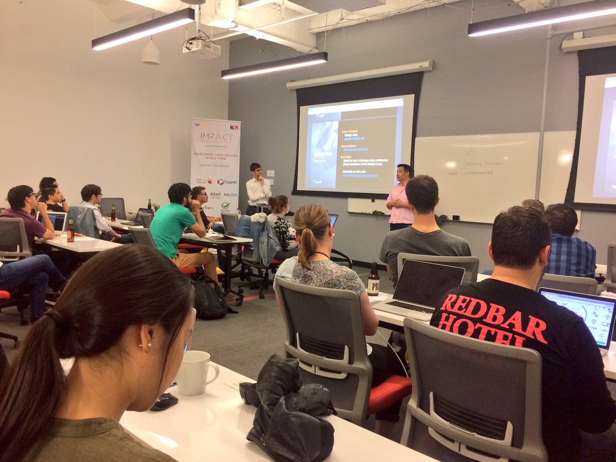 LucieHubertFr's tweet photo. .CogniK_ VP Product George Jeng presenting the 1st #hackathon #challenge! #hack #live #Impact17 https://t.co/bjnS8OG1GH