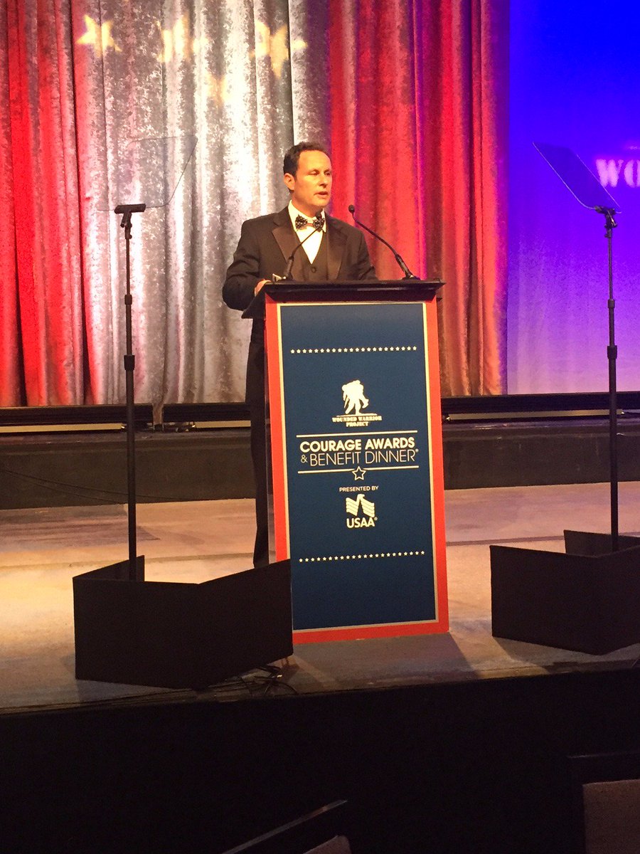 kilmeade's tweet photo. Honored to be hosting the Wounded Warrior Project Courage Awards. Final run through &amp; I will be ready to go for the 5th time in 6 years @wwp https://t.co/IR23Z0Skzr