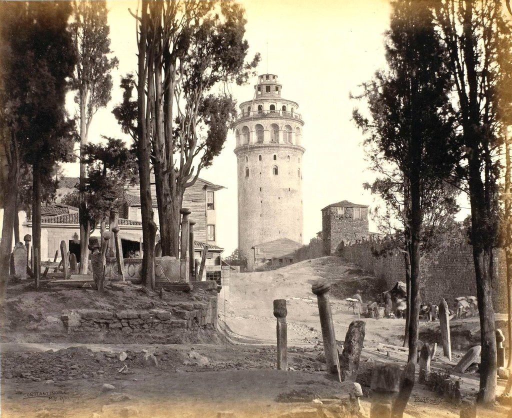 Picture of Galata Tower in 1862 