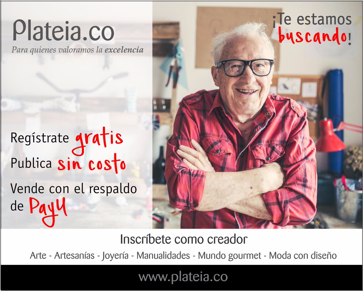 PlateiaCo's tweet photo. 1. Ingresa a https://t.co/12hdhi3gnV 2. Regístrate como usuario 3. Vincúlate como vendedor. Mayor información en contacto@plateia.co https://t.co/WjQ2MasgNp