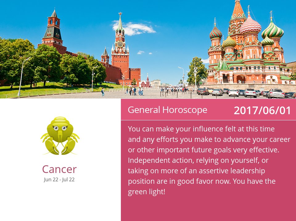 cancer_scope's tweet photo. Jun 1, 2017: Daily Horoscope => See more: https://t.co/5bAdrxlYRm Accurate? Like = Yes #Cancer #Horoscope https://t.co/HYj0nKM6mZ