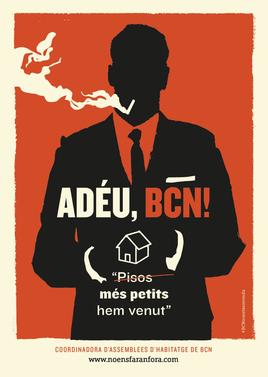 novarimaia's tweet photo. Pisos ridículs de 30m2 per 800€ al mes al Poble Sec... O sea jelou??  #AdeuBCN
 #NoEnsFanFora https://t.co/0O7otepbKr