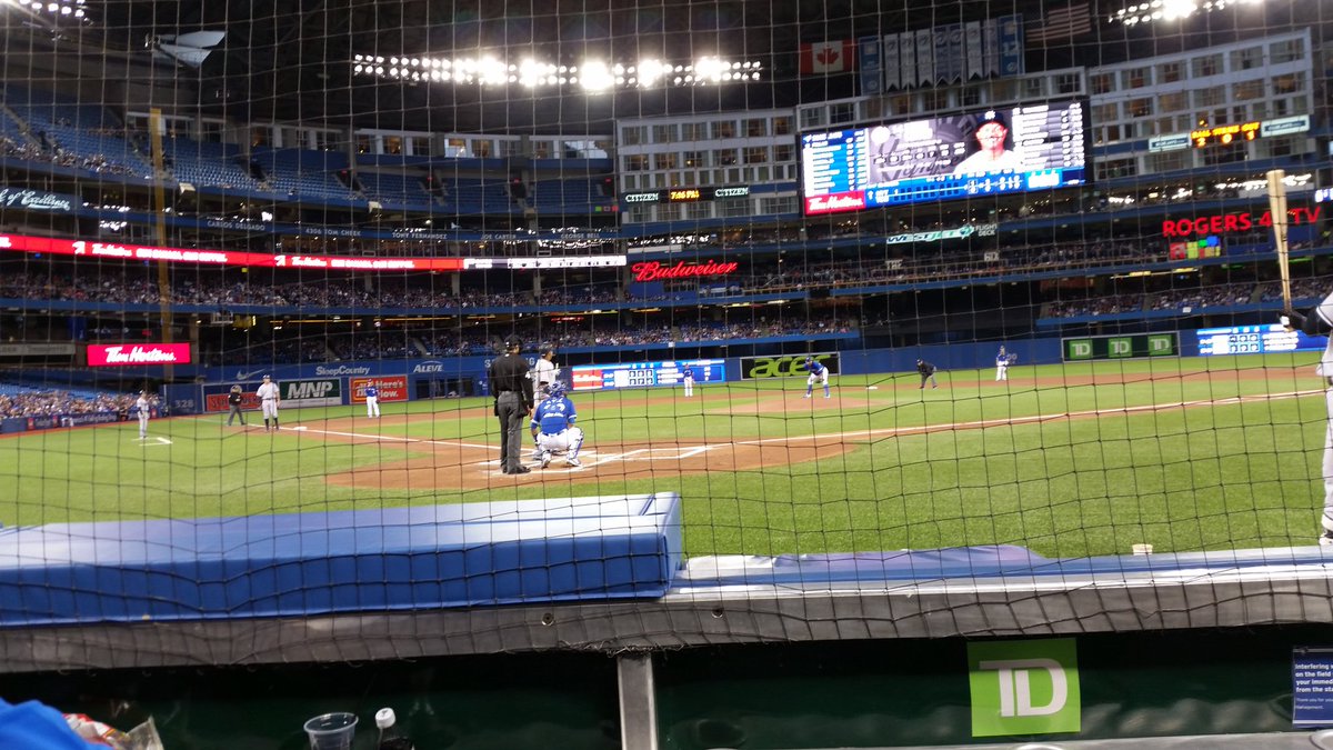 Great view at the Jays game tonight! Very grateful!  Feeling appreciated! Thank you! @C_Nicolc4!
