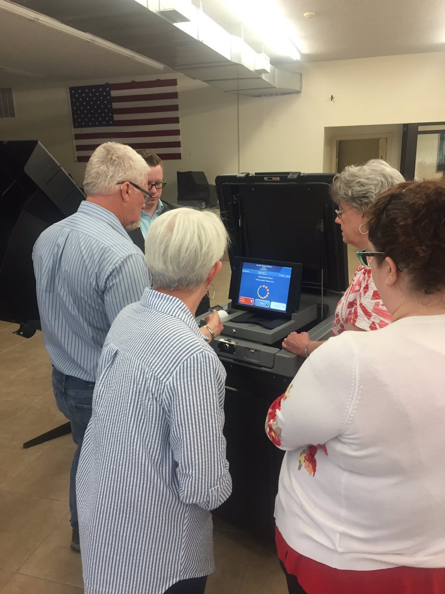 DougCurtisSC's tweet photo. Special thanks to Josh and Shantell from @ARSecofState for the demo of the @essvote ExpressVote system #TheFutureOfVoting https://t.co/a0yy40bZ8O