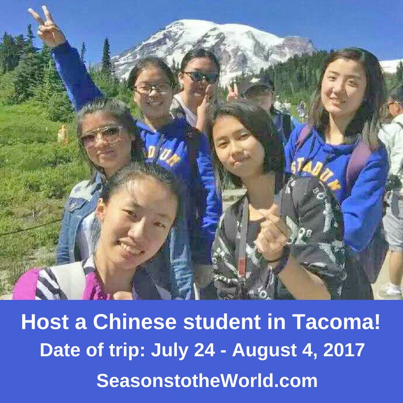 SeasonstoWorld's tweet photo. Help Chinese student experience American life in #homestay, July 24 - Aug 4 in #Tacoma! Info & host family sign up: https://t.co/VWtPzuCDzR https://t.co/GTN2HYpji9