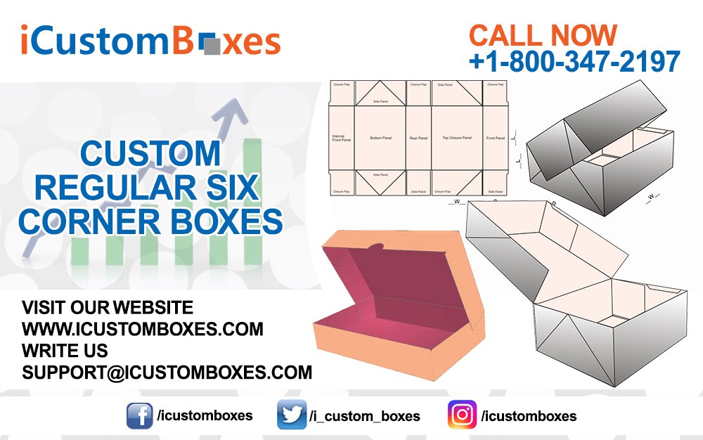 Custom Regular Six Corner Boxes
iCustomboxes provide packaging and printing Services
#RegularSixCornerBoxes #Printing #Packaging #Custom