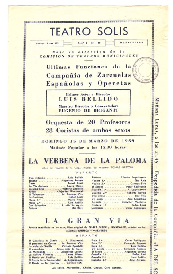 TeatroSolis's tweet photo. En 1959 quienes asistieron al Solís por este título, disfrutaron de la zarzuela y se llevaron este programa de recuerdo. #MasOpera https://t.co/eWu1P0SraT