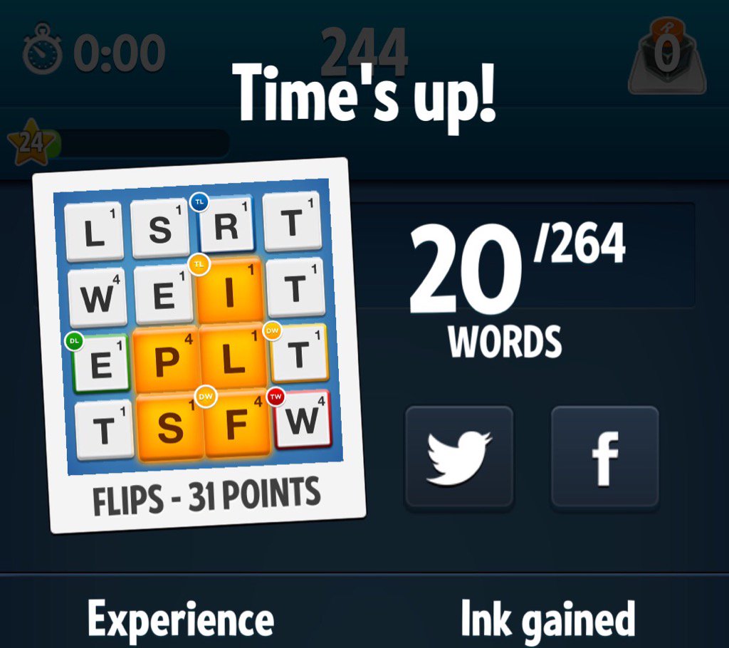 robindias's tweet image. FLIPS was my best word. Challenge me