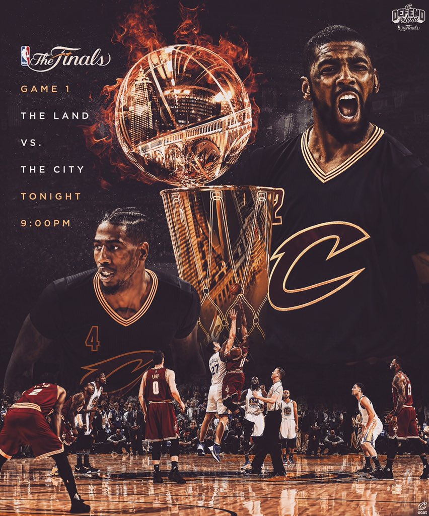 cavs's tweet photo. It is time to defend our title.
It is time to #DefendTheLand. 
 
#NBAFinals https://t.co/vS0Hi8waPy