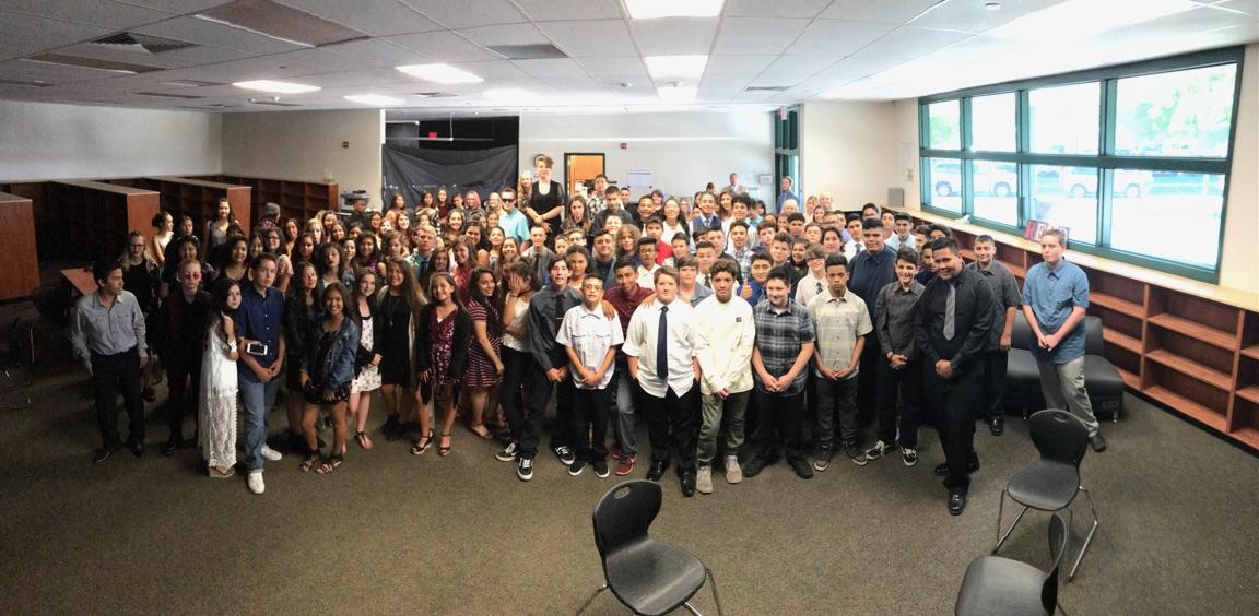 SCCA_Counselor's tweet photo. Promotion day! So proud of our 8th grade students! #sccarocks #bsdproud https://t.co/aPeGbuzUhe