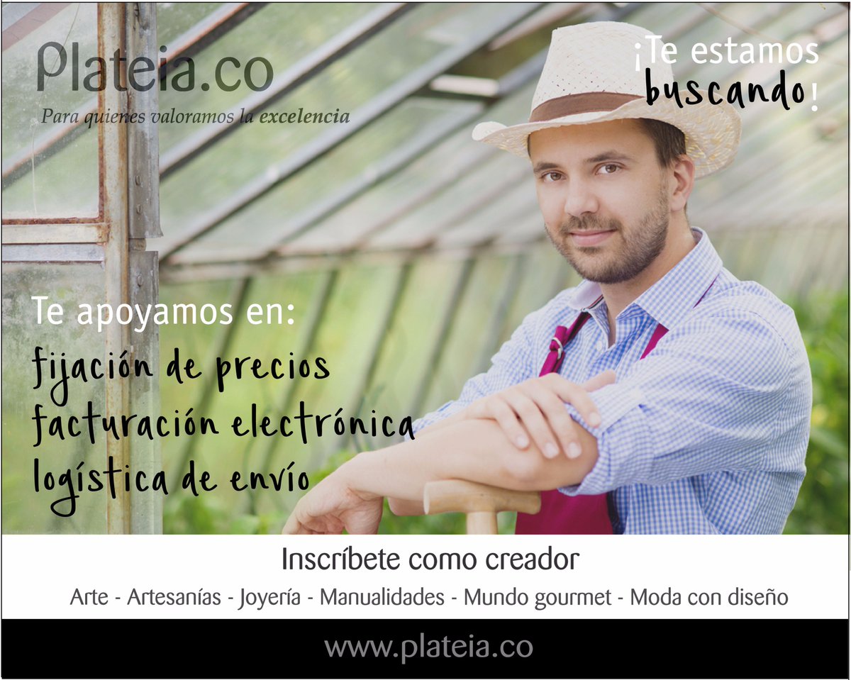 PlateiaCo's tweet photo. 1. Ingresa a https://t.co/12hdhi3gnV 2. Regístrate como usuario 3. Vincúlate como vendedor. Mayor información en contacto@plateia.co https://t.co/uKVlq7yYji