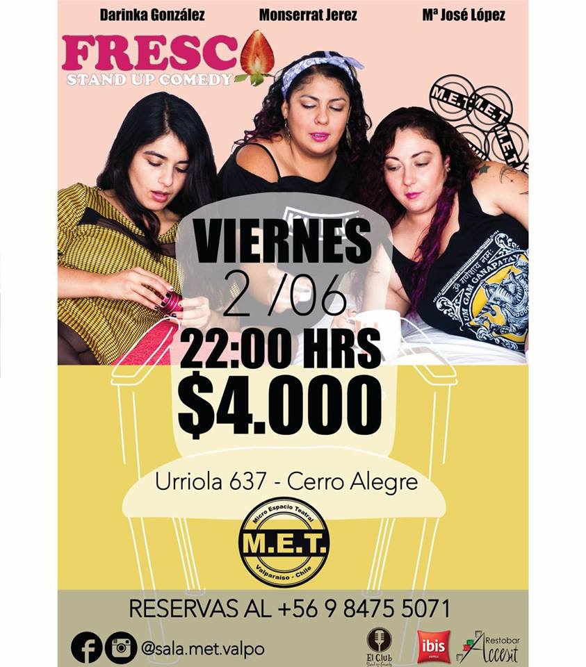 UvasProduccion's tweet photo. Mañana Fresca🍓! #standupcomedy Monserrat, Darinka, Cote en Sala MET #Valparaiso Reserve ultimas butacas al +56 9 84755071 no se quede afuera https://t.co/lpN4QuPFmd