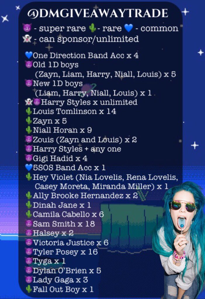 dmgiveawaytrade's tweet photo. 🍥DM TRADING LIST🍥
🌐ffs x dms x rares  x sponsor x trade x account access x retweets x trade x f4f🌐
💮I sponsor Harry dms 💮
🕒tweet/dm offers🕘 https://t.co/qMPCXnd4Gr