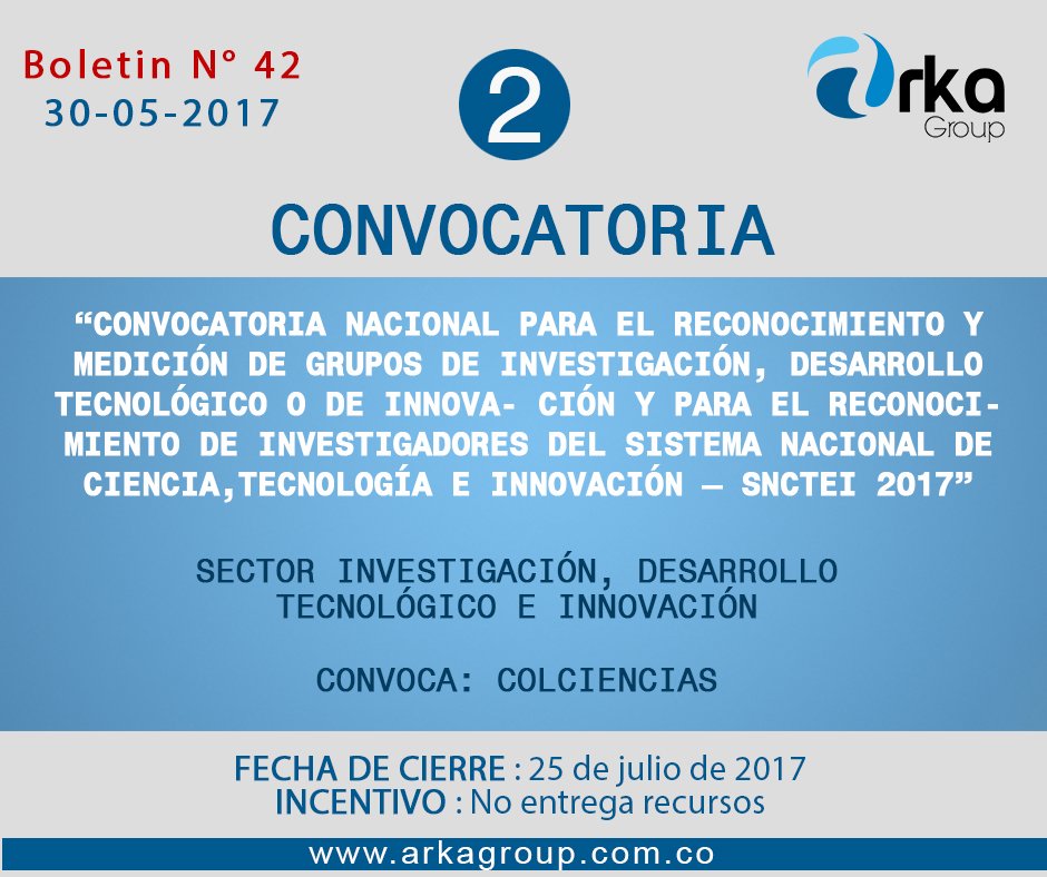 arkagroupsas's tweet photo. Obtener información actualizada sobre los Grupos de Investigación, Desarrollo Tecnológico o de Innovación ► https://t.co/VBACKQVA5R ◄ https://t.co/z5qMmwPfwo