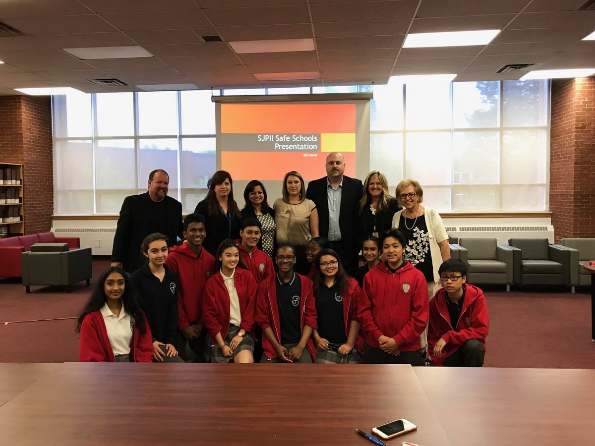 SJPIISSC's tweet photo. What a great day we had with @campbes03 and @TCDSB_AGauthier    on JPII's Safe Schools initiatives.   @TCDSB https://t.co/fZjtPG8ZiU
