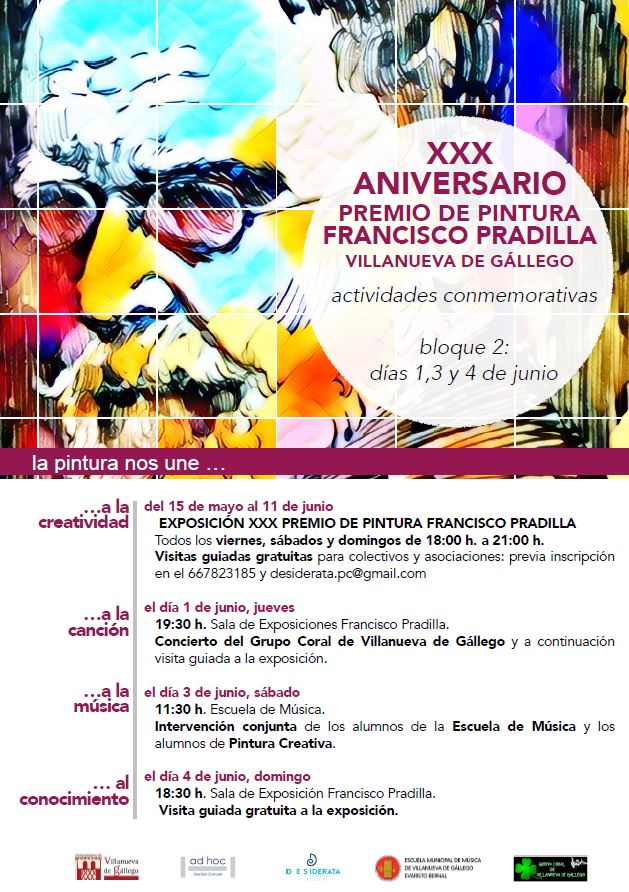 SonFiestas's tweet photo. XXX Aniversario premio de #pintura Francisco Padilla. Disfruta de sus actividades conmemorativas en #VillanuevaDeGállego https://t.co/8cOEZ2qWtg