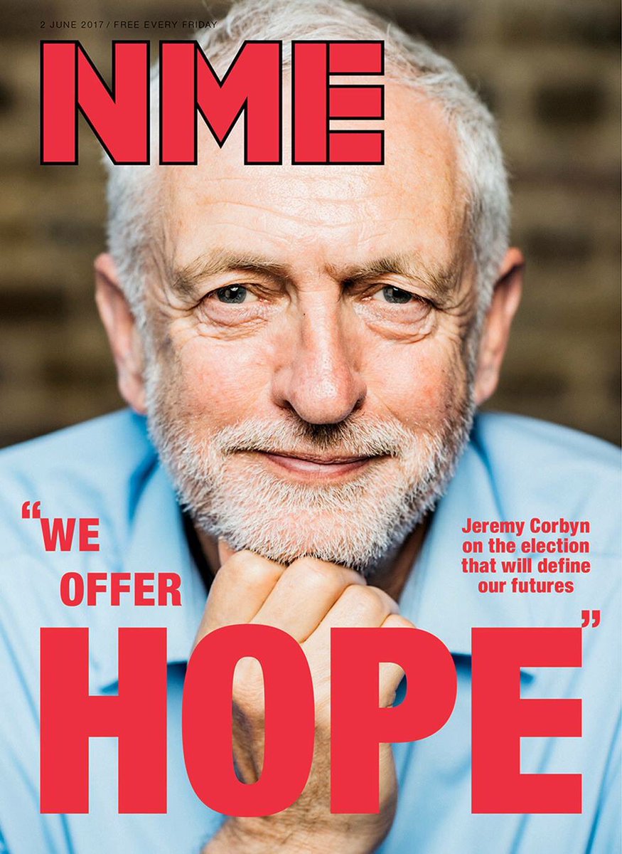 NME's tweet image. In this week's free NME magazine: @JeremyCorbyn on the issues you care about most. Find your nearest copy &amp;gt; trib.al/CLfkvkQ #GE2017