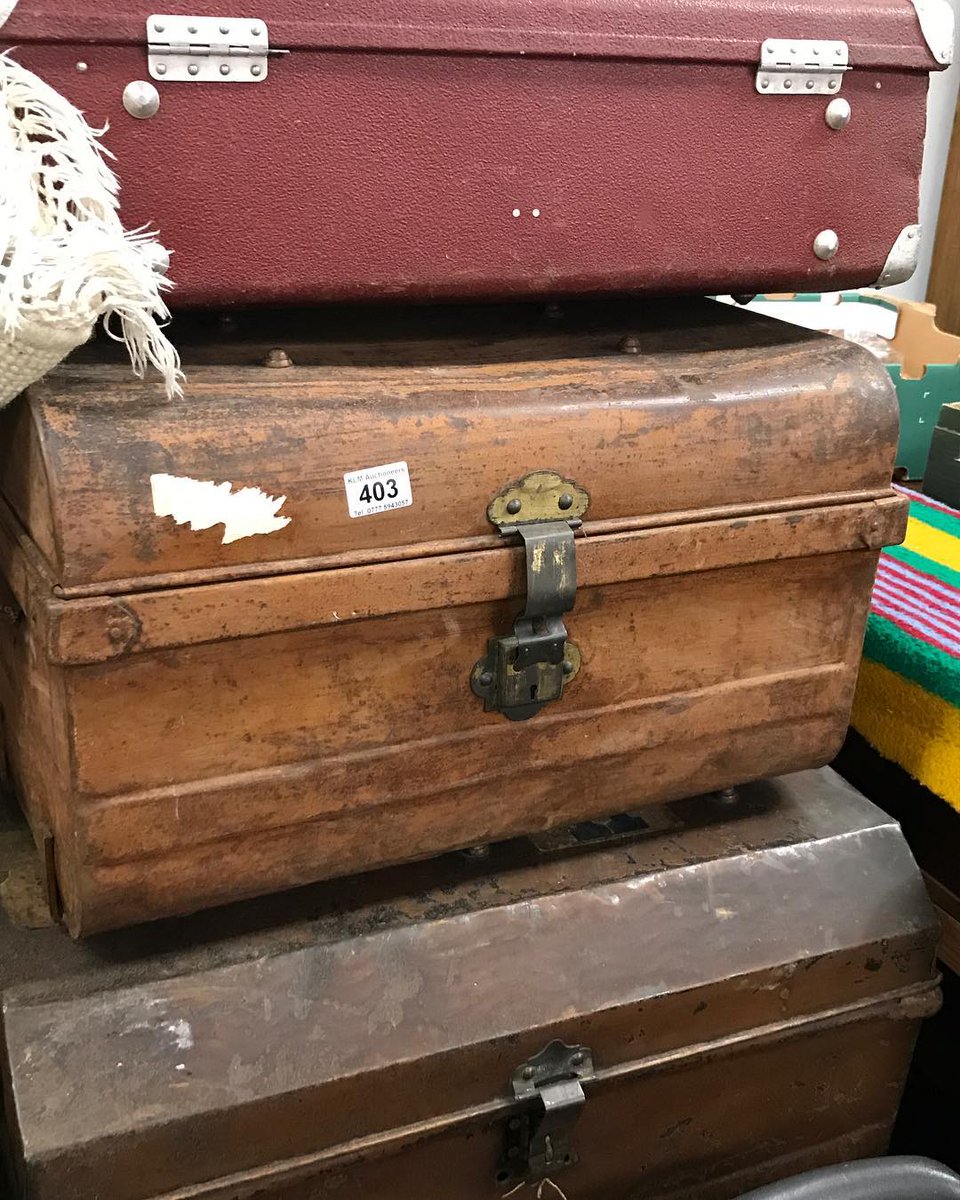 KLMAuctioneers's tweet photo. Lot 403 - 3 tin trunks in our auction this Friday 2nd June #mytholmroyd #craggvale #klmauctioneers #storagetrunks #u… https://t.co/eCh2rvROd9