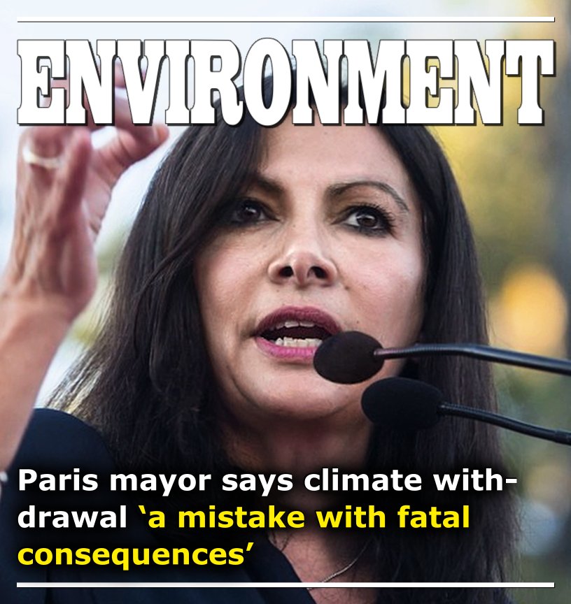 TexasPotShots's tweet photo. Paris mayor says climate withdrawal ‘a mistake with fatal consequences’ ― #ImpeachTrump #Environment #TossTheTrash https://t.co/RARTjtLrhC https://t.co/SjiCKiTUxn