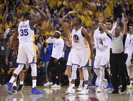 MarkOtabor's tweet photo. #NBAPlayoffsfinal: Durant-Curry outscore Lebron-Kyrie as #Warriors overpower #Cavs in game 1 https://t.co/hjJ4moHnuF https://t.co/KVVwcAHT2V