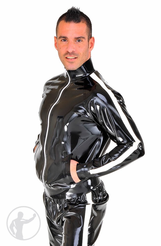 Rubber Jogging Suit  -  invinciblerubber.com/bottoms/tracks… #irubr25 #rubberfetish #rubbersports #invinciblerubber