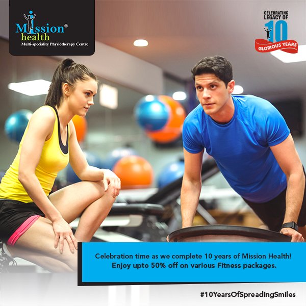 MyMissionHealth's tweet photo. #MissionHealth #Ahmedabad-India's 1st #MedicalGym.10th Anniversary #Offer-Upto 50% off on various fitness packages
#10YearsOfSpreadingSmiles https://t.co/GOQGQuz6Kj