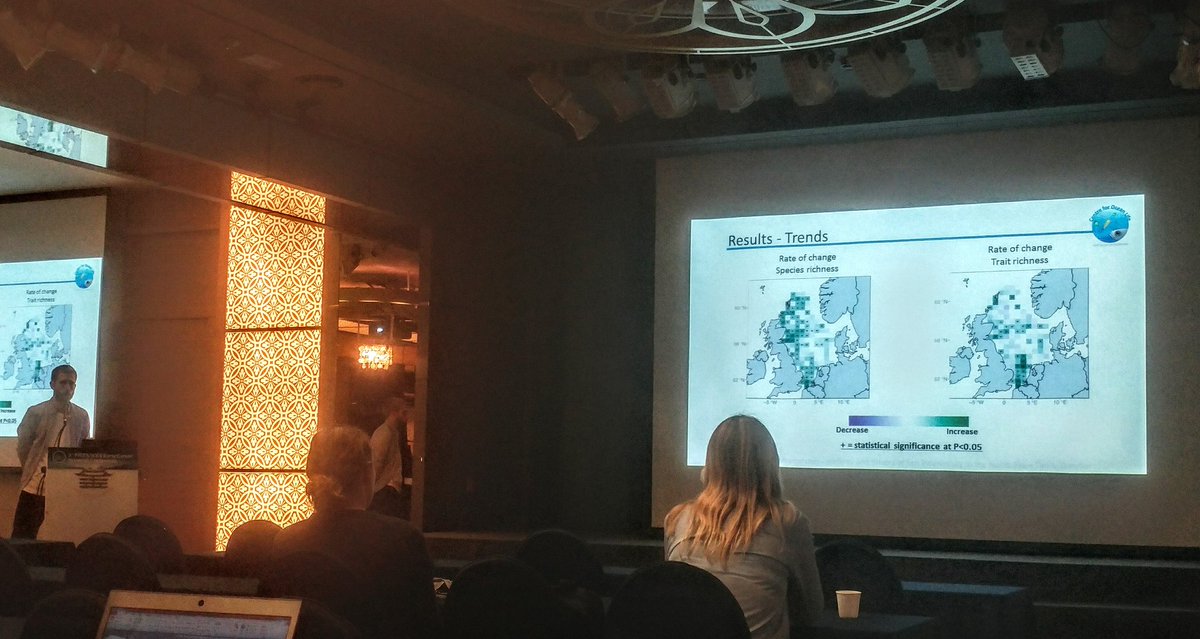 madforsharks's tweet photo. Spp richness ⬆ in the N. Sea result in ⬆ trait richness (more) in the South: Northern invaders ⬆ similar to native spp. -@TimDencker #ECSC17 https://t.co/26iByjsZaH
