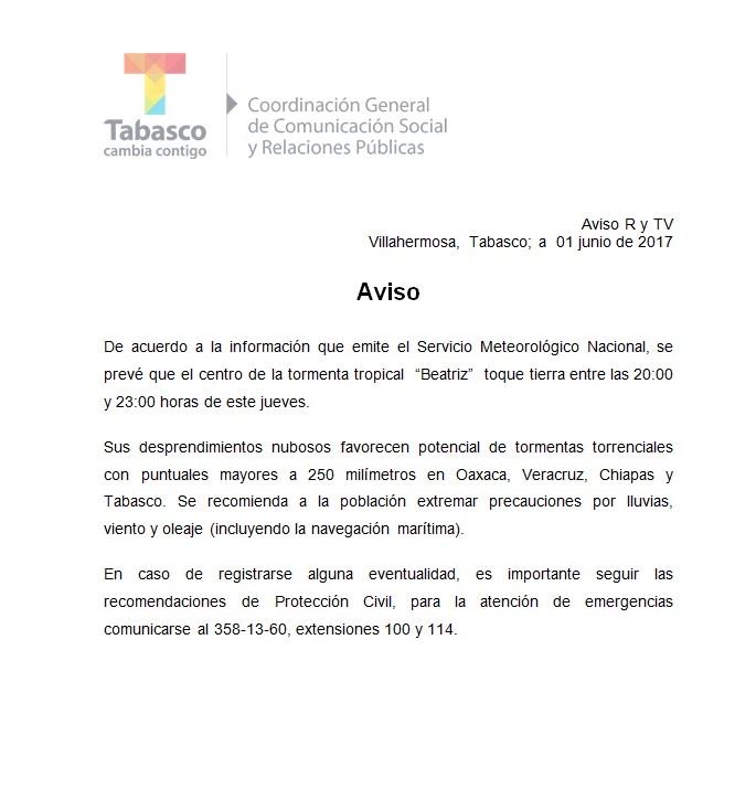 TVTenlinea's tweet photo. @ProcivilTabasco emite el siguiente aviso precautorio. ¡Toma tus precauciones! https://t.co/gAw7kgoH4k