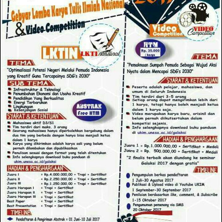 Salam imliah ukim jaya
Ayo semua teman-teman silahkan daftar ini yuk. 
Pendaftarannya sudah dibuka loh 😊😊
Yukkk tunjukkan ide kalian semua 😊