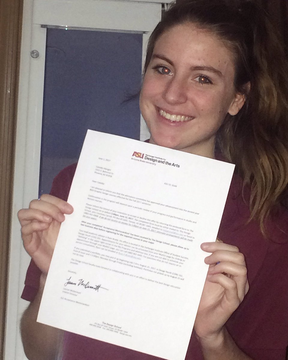 thecutecassidy's tweet photo. Received the best news after I got home from work.. I was chosen as one of the forty students to move on in my Graphic Design Program! 😍 https://t.co/Y4C9WKHs1J