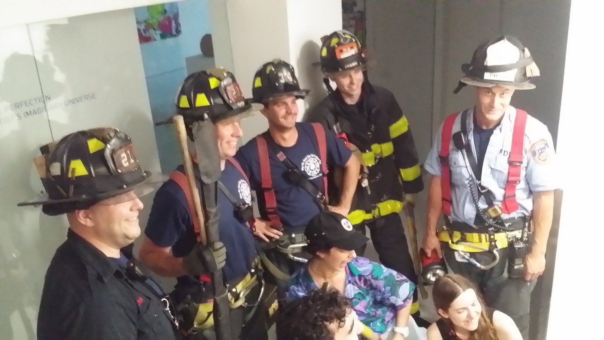 artofmelush's tweet photo. today was #stuckinelevator the #Heroes who saved us! yay to the #nyc #firefighters https://t.co/oTWISI2BM4