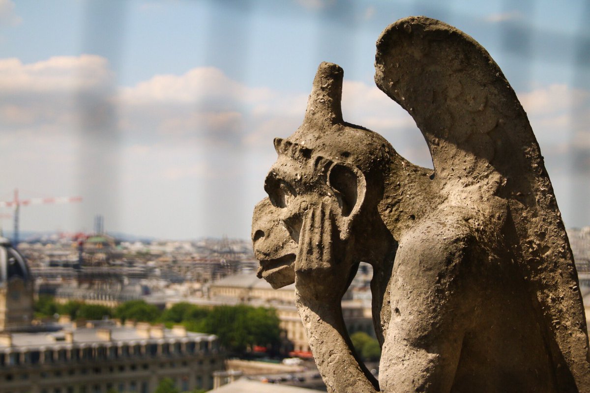 GCEGang's tweet photo. Whatcha thinking about? Gargoyle stuff.... #Paris #NotreDame #travelphoto https://t.co/llM4x2fRzL