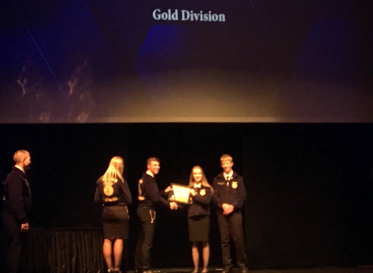 holtonFFA's tweet photo. Ranked gold division for “Strengthening Ag” portion, National Chapter Award. Triple Crown announced tomorrow. #congrats #transformKSFFA https://t.co/UOWaehXbUx