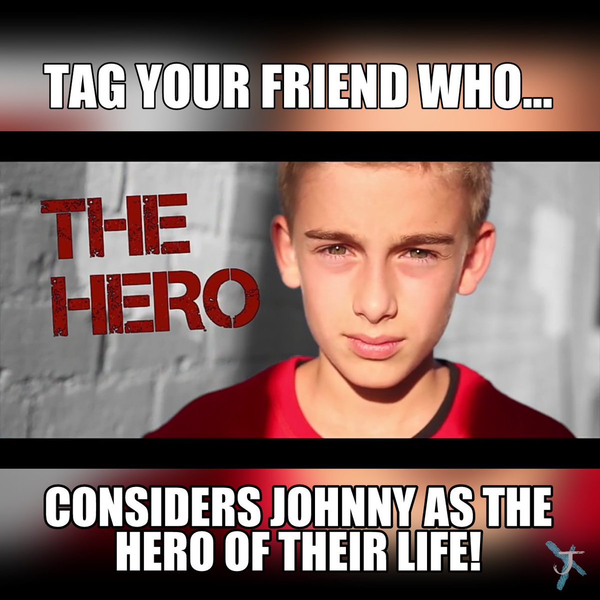 JohnnyOPH's tweet photo. If your friend considers @johnnyorlando as the hero of his/her life, tag that person below now! ⬇😁 #JohnnyIsMyHERO https://t.co/Hfr4at0cFW