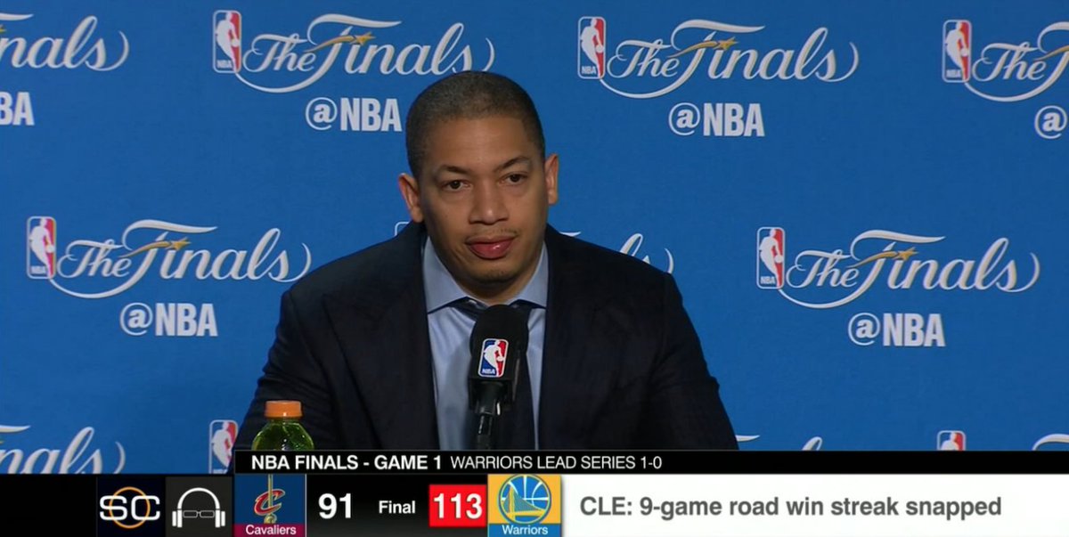 SportsCenter's tweet photo. "They're the best I've ever seen." -Tyronn Lue on the Warriors #LIVEonSC https://t.co/dIEturUcp8