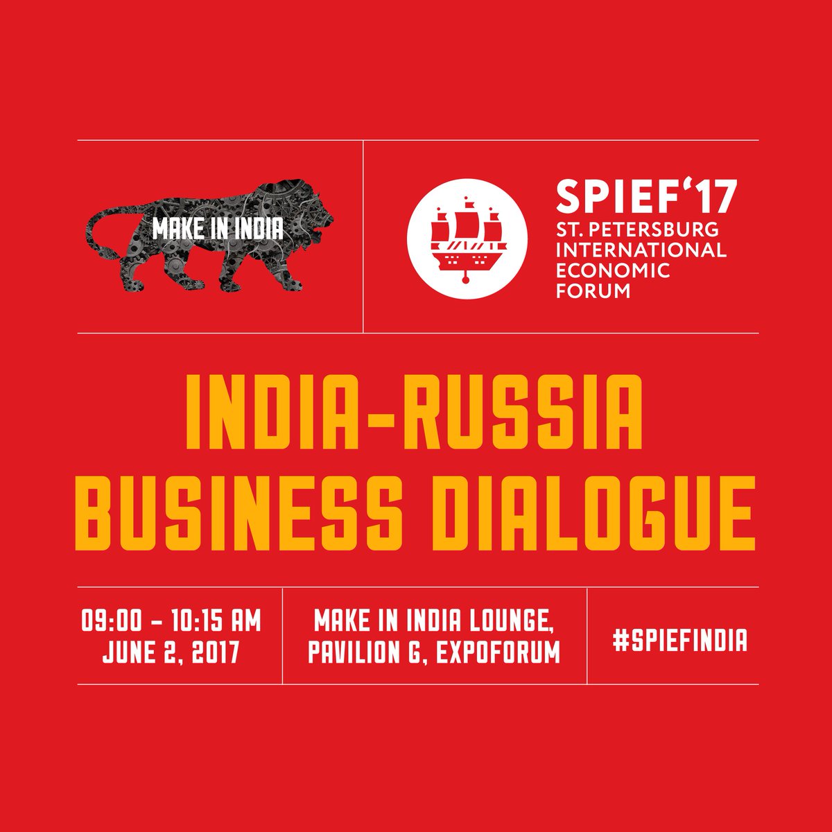 Good morning from the #MakeInIndia lounge at #SPIEF2017 #SPIEFIndia Looking fwd to a packed day... Do join us in Hall G! A preview #UpNext