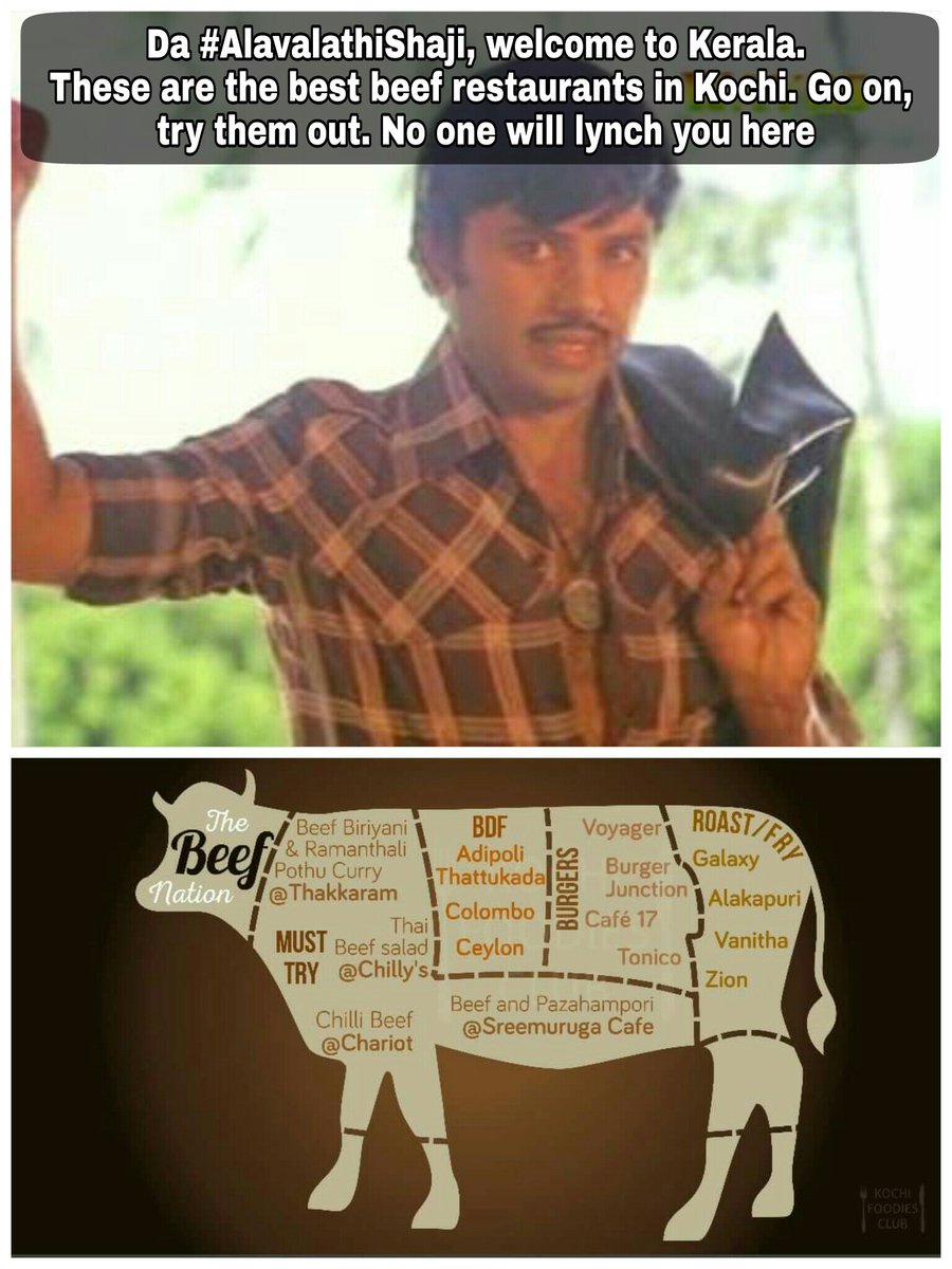 Dude @AmitShah , don't make any plans for riots in Kerala. Have some yummy  porotta and beef fry, then get lost #AlavalathiShaji, image size:900x1200