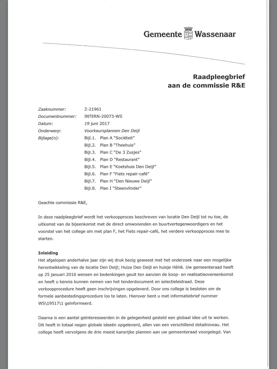huizedendeijl's tweet photo. De raadpleegbrief over Huize Den Deijl van het college van BenW : het oordeel is nu aan de raad https://t.co/RnkgYgvElv