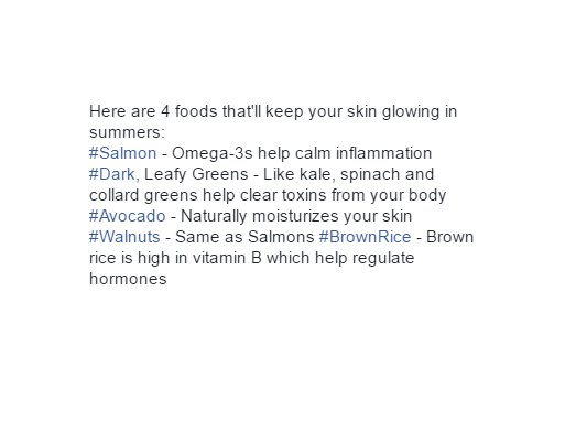 fitcircleapp's tweet photo. #QuickFact

4 Foods that'll give Clear Skin in Summers☀️

#summer #skincare #HealthyEating #HealthyFood #nutrition #food #foodie #eatclean https://t.co/c1gM7mHLvo