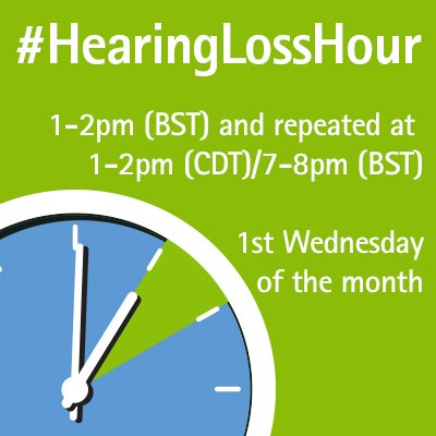 HearingLosshour's tweet photo. #hearinglosshour Is for anyone with any degree of #hearingloss. All welcome! #youarenotalone. Live Twitter chat first Wednesday of the month https://t.co/uCZPmJSlD0