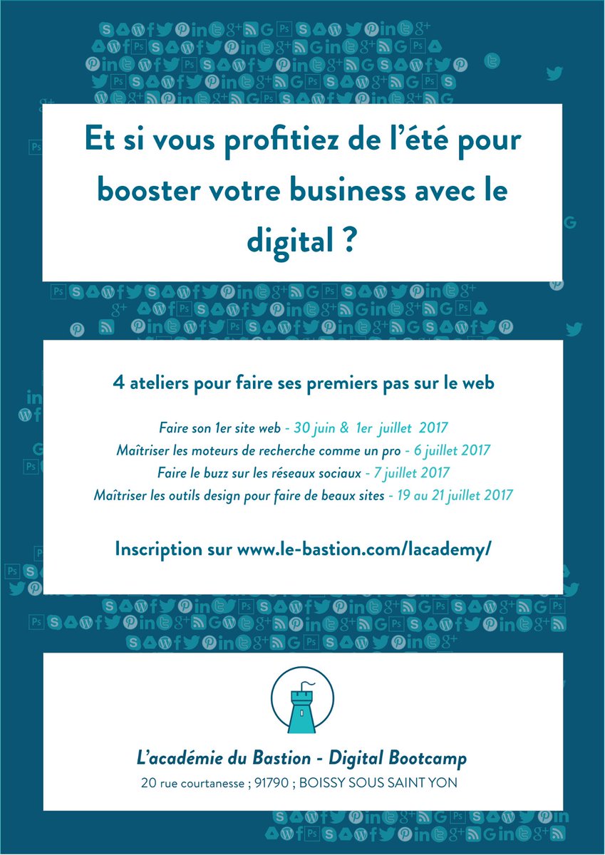 LeBastion91's tweet photo. C'est parti pr les formations #Digital de l'Académie du Bastion à Boissy-sous-Saint-Yon, Essonne https://t.co/jlc4PuJsOa à partir du 30 Juin https://t.co/070nRoba6E