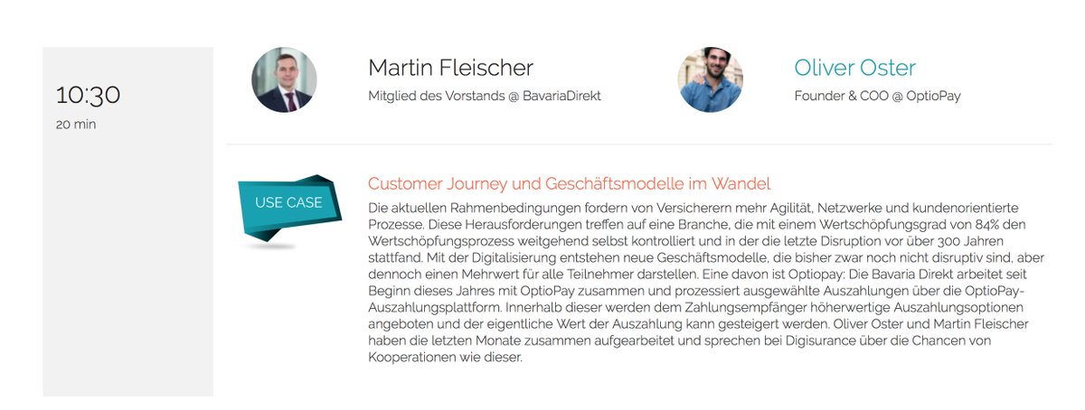 ClinkGmbh's tweet photo. Gleich!! Oliver Oster und Martin Fleischer im Gespräch über die Zusammenarbeit zwischen #BavariaDirekt und #OptioPay. #digisurance https://t.co/WrHDjyLZ3W