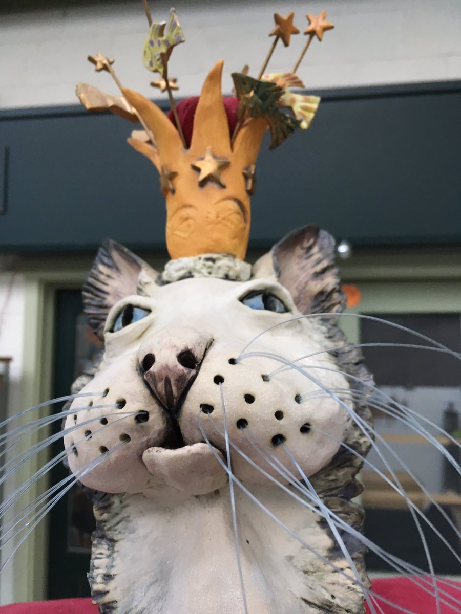 KingDildrum's tweet photo. I'm out in the mill come &amp; see me I demand you bring 🐟 for your 👑 @HigherfordMill for my makers @julie_miles 15th Anniversary exhibition https://t.co/1lsgv7Mr7q