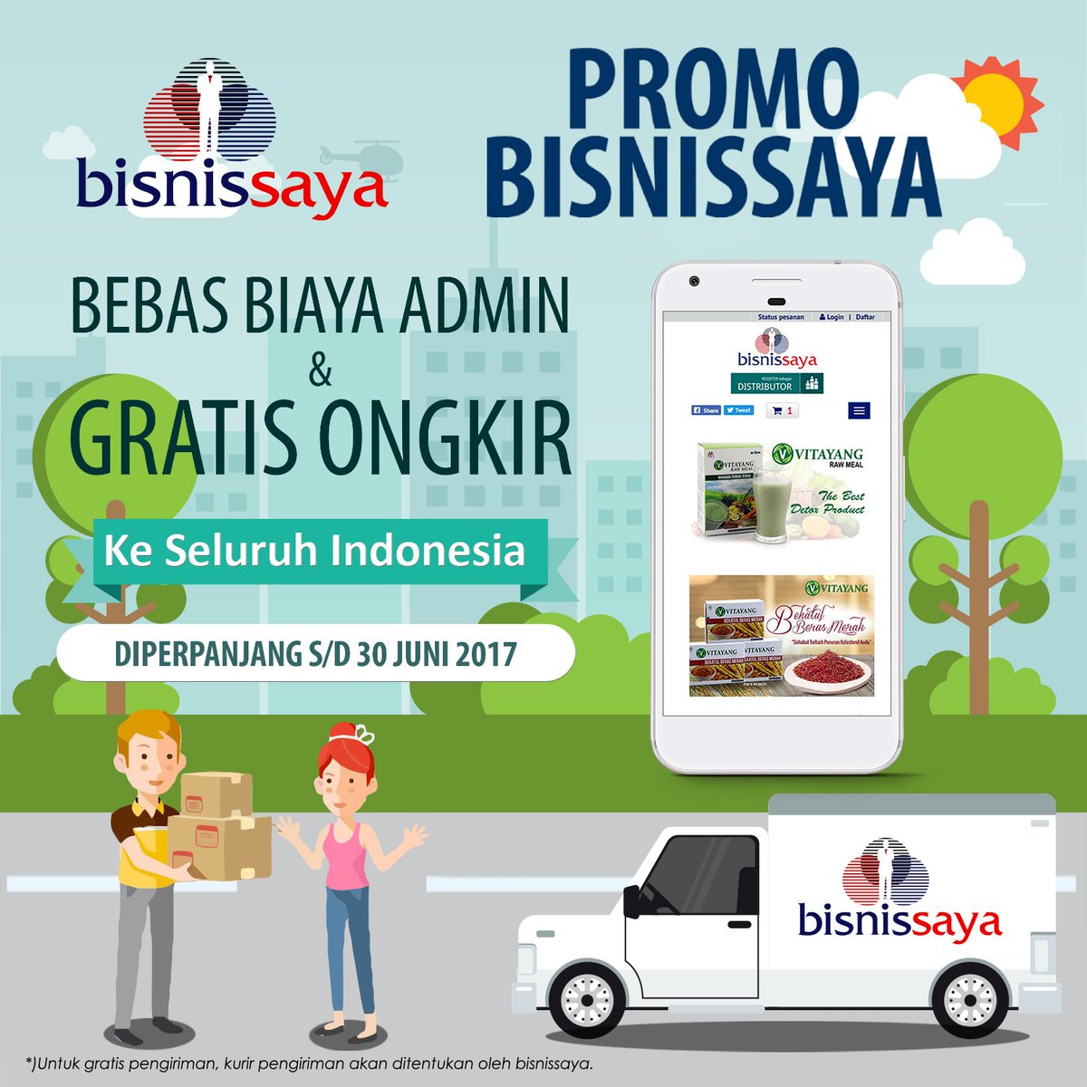 KKIndonesia's tweet photo. PROMO BISNIS SAYA
Bebas Biaya Admin &amp; Bebas Ongkir
Hingga 30 Juni 2017

https://t.co/Pp2tZbsFfJ

#kkindonesia #bisnissaya #BebasBiayaAdmin https://t.co/5UZLaypi2n
