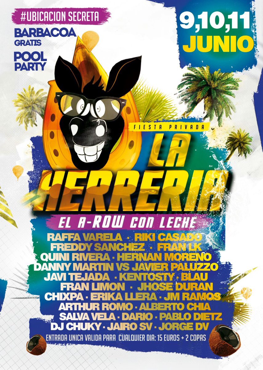 DJMRamos's tweet photo. LA 1 FIESTA POOL PARTY DEL VERANO, VENTA DE ENTRADA POR PRIVADO OS ESPERAMOS PARA PASAR 3 DÍAS DE FIESTA A LO GORDO!!, QUE NO TE LO CUENTEN! https://t.co/1Xal9GNCFG