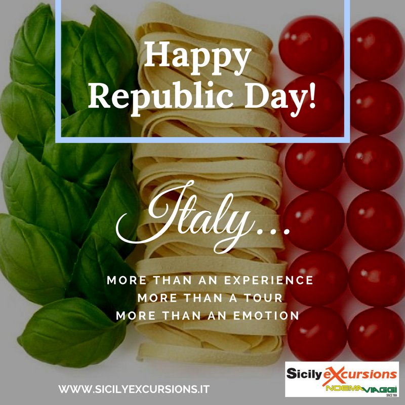 SicilyExcursion's tweet photo. Happy Republic Day from @SicilyExcursion!!🇮🇹
#sicilyexcursions #italy #republicday #sicily #holidays #sun #happiness #celebration #food #sun https://t.co/UBArfF4WVV